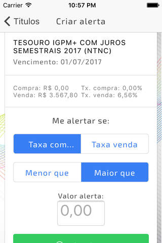 Tesouro Direto Alert - náhled