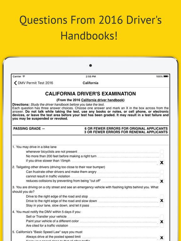 DMV Permit Test 2016 - Practice Exams for Every State! screenshot 6