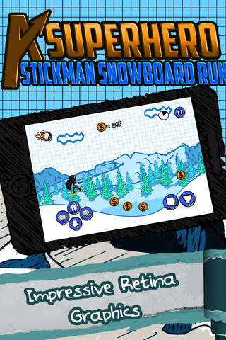 A Superhero Stickman Run - Amazing Mountain Snowbo - náhled