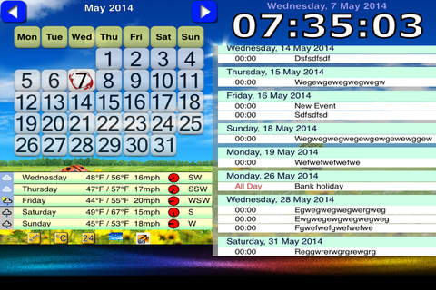 Desktop Weather, Planner and Clock - náhled
