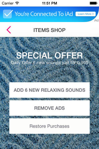 Relaxing Sounds APP - náhled