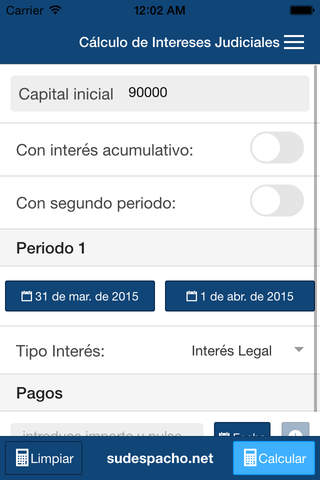 Cálculo de Intereses Judiciales - náhled