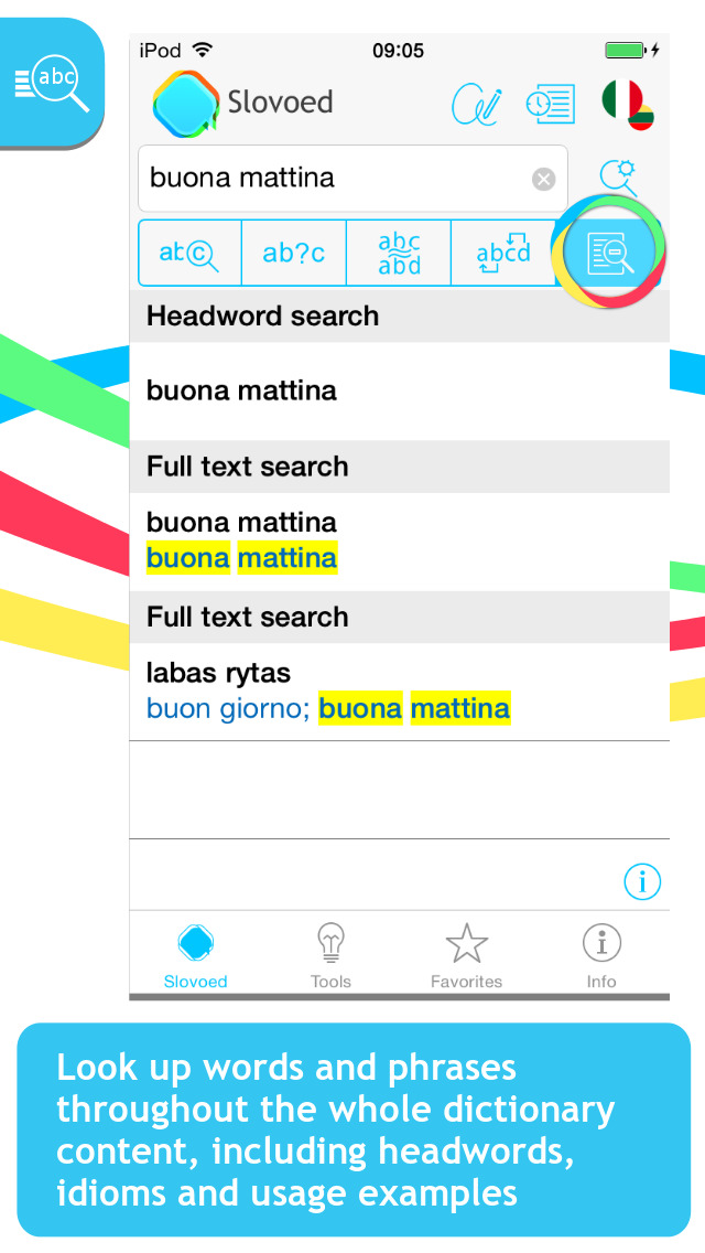 Italian <-> Lithuanian Slovoed Compact talking dictionary screenshot 2