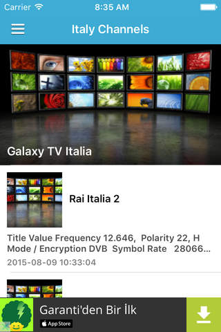Italy TV Channels Sat Info - náhled