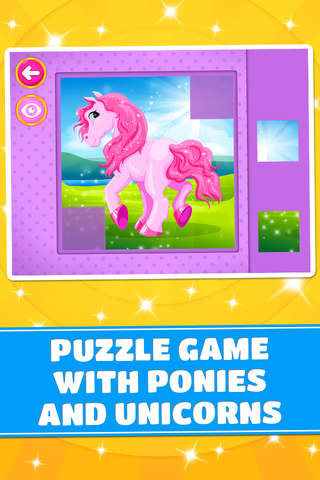 Cute Ponies & Unicorns Puzzles – logic game for to - náhled