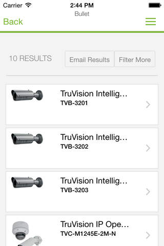TruVision IP Camera Selector - náhled