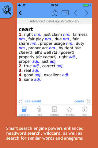 Focalbeo Irish <-> English dictionaries - náhled