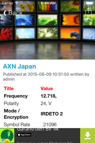Japan TV Channels Sat Info - náhled