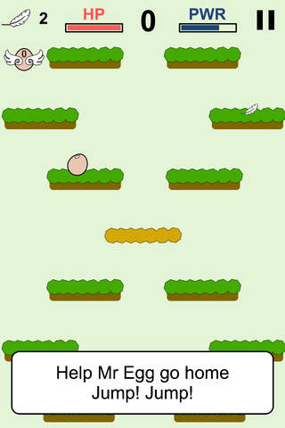 Mr Egg jumps up and down in an endless way to his  - náhled