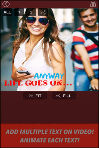 Text On Video FREE - Add multiple animated caption - náhled