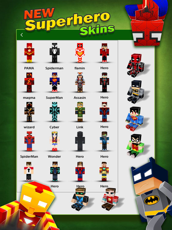 App Shopper: SuperHero Skins Creator - Minecraft Pocket Edition ...