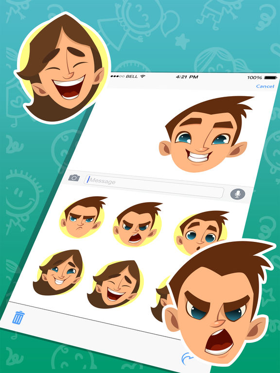 Cool Boy and Girl Expressions Stickers screenshot 6